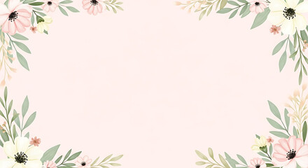 Happy mother's day greeting card with elegant peony floral pastel background template