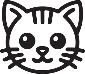 Cute cat face illustration