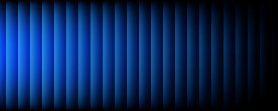 Refracted striped glass abstract blue banner. Creative vector long background for business presentations, header design