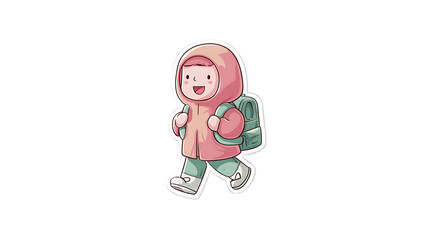 This illustration shows a cheerful child ready for school, capturing excitement and positive morning routines.