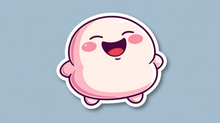 This illustration shows a child laughing joyfully, expressing happiness in a cute sticker style.