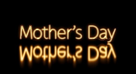 Mother's day greeting with glowing text