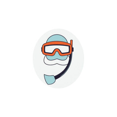 Obraz premium Snorkel Mask and Snorkel Icon Vector Graphic