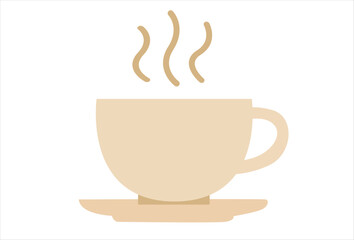 Minimalist Steaming Coffee Cup Illustration