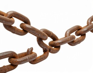 Fototapeta premium Broken Chain, Metal Links Snapped, Freedom and Broken Connections Concept