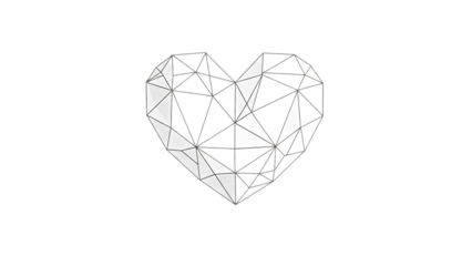 A broken heart shape isolated on transparent background