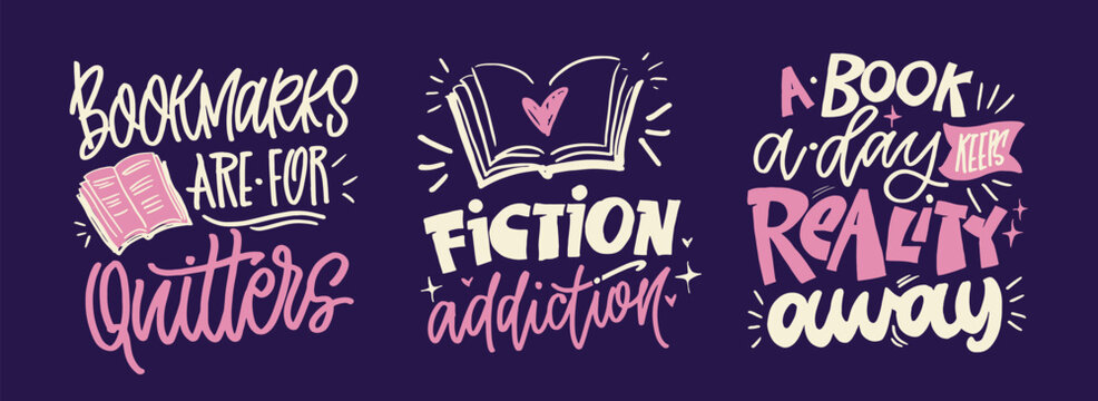 Cute hand drawn doodle lettering quote about books and reading. Lettering for t-shirt design, mug print, bag print, clothes fashion. 100% hand drawn vector image.