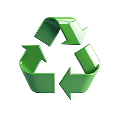 Green Recycling Symbol Made of Paper Arrows.