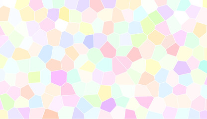 Abstract mosaic tile pattern with soft pastel geometric shapes on white background. Modern minimalist stained glass aesthetic with bright airy colors and artistic creative backdrop.
