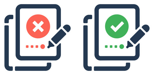 accept reject document paper icon