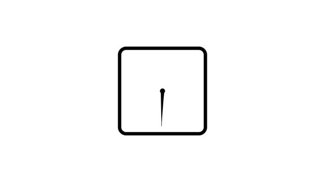 clock icon vector clock face animation on a white background,with 4k video animation.