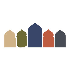 Minimalist Ramadan Islamic Geometric Panels Vector Illustration