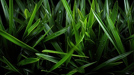 Lush Green Leaves with Water Droplets