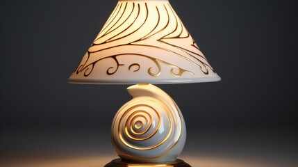 Elegant table lamp casting warm light