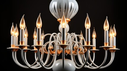 Elegant White and Gold Chandelier Lighting