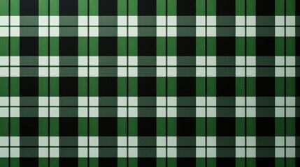 Green, Black, and White Tartan Pattern