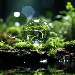 Enchanting Water Globe with Verdant Plant Life