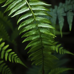 Fresh green fern frond detail shot
