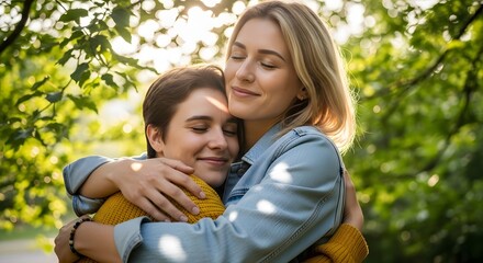 Fototapeta premium Hug Between Two Friends