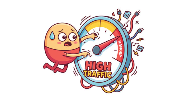 High Traffic Overload Cartoon: Stress, Danger, and Technical Issues
