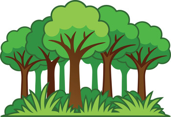 Obraz premium Forest Nature Landscape Scene. Green Forest Nature Design. Natural Forest Landscape View. Peaceful Forest Nature Scene. Dense Forest Woodland View. Scenic Green Forest Landscape. Wild Forest Nature