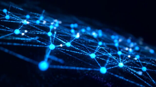 Blue Network Connections and Data Points.