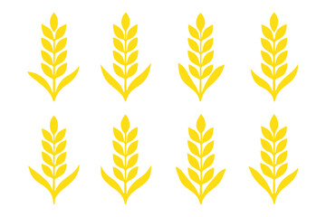 Obraz premium Simple wheat stalk illustrations for natural food design and rural agriculture themes