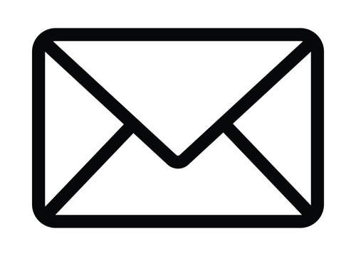 email icon. message envelop line icon. icon for mobile app, ui, poster and website. vector illustration on transparent background.