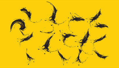 Abstract background vector ink brush illustration