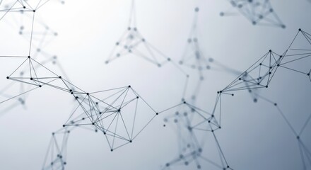 Abstract network of interconnected dots and lines on a gradient background, representing data and connections