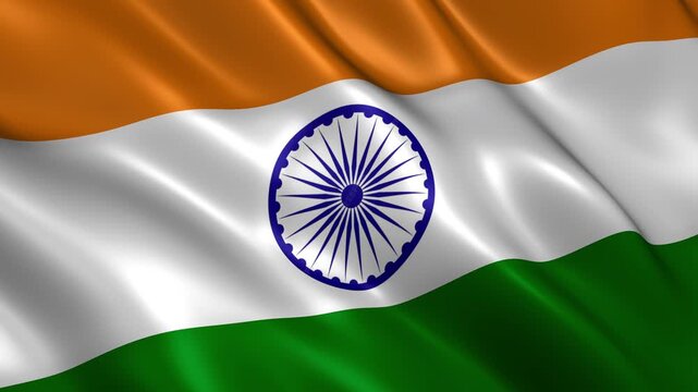 waving india national flag animation loop