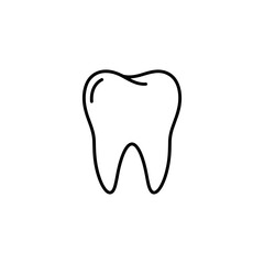 Obraz premium Tooth outline icon in minimalistic design on white background 