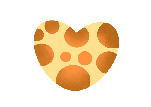 Giraffe yellow spotted heart sticker