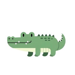 Naklejka premium Cute cartoon crocodile illustration green.