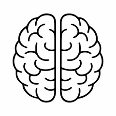 Fototapeta premium Human brain top view line icon for anatomy and education