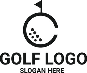 golf logo design with editable vector file