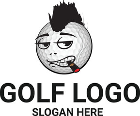 golf logo design with editable vector file