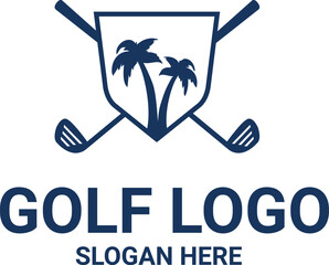 golf logo design with editable vector file