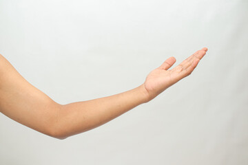Open Hand Arm Reaching Out Offering Support or Presenting Something Blank