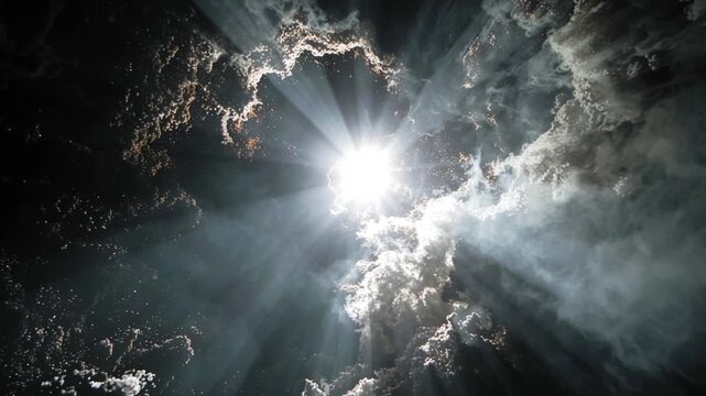 Soft, glowing light presence hovering above a still body, edges undefined as surrounding space fades into darkness, creating a gravity-free, suspended moment of cinematic transcendence.