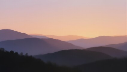 Fototapeta premium Layered Mountains at Sunset - A Serene Landscape.