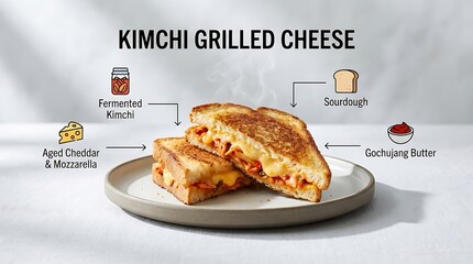 Kimchi Grilled Cheese Sandwich with Sourdough Bread