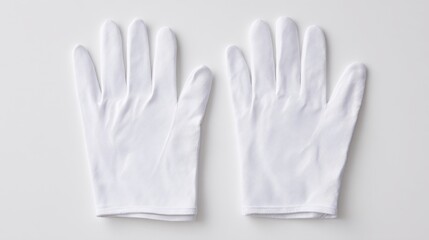 Obraz premium Two white powderfree medical gloves on a clean surface