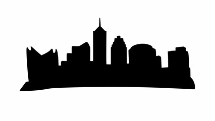 Modern city skyline with sleek skyscrapers and urban landscape