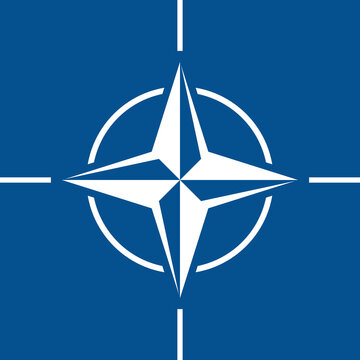 NATO bloc icon. Military organization symbol. Star or compass.