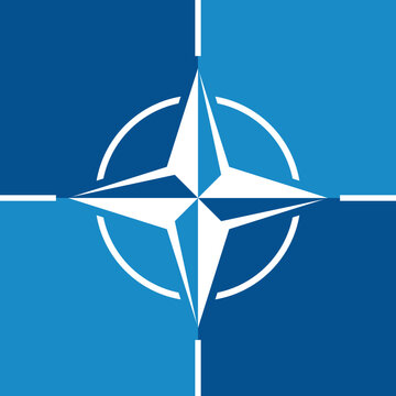 NATO bloc icon. Military organization symbol. Star or compass.