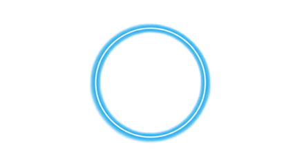A glowing blue circular ring with a soft gradient on transparent background