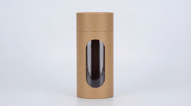 Single Kraft Paper Tube Container with Clear Window Display packaging cylinder