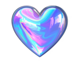  Heart holographic 3D illustration