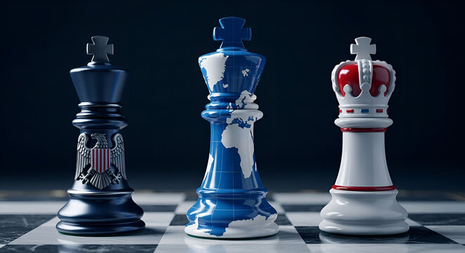 chess king and queen, Arctic Resource Negotiations: Geopolitical Chess Game Over Greenland's Strategic Importance and Potential Minerals	